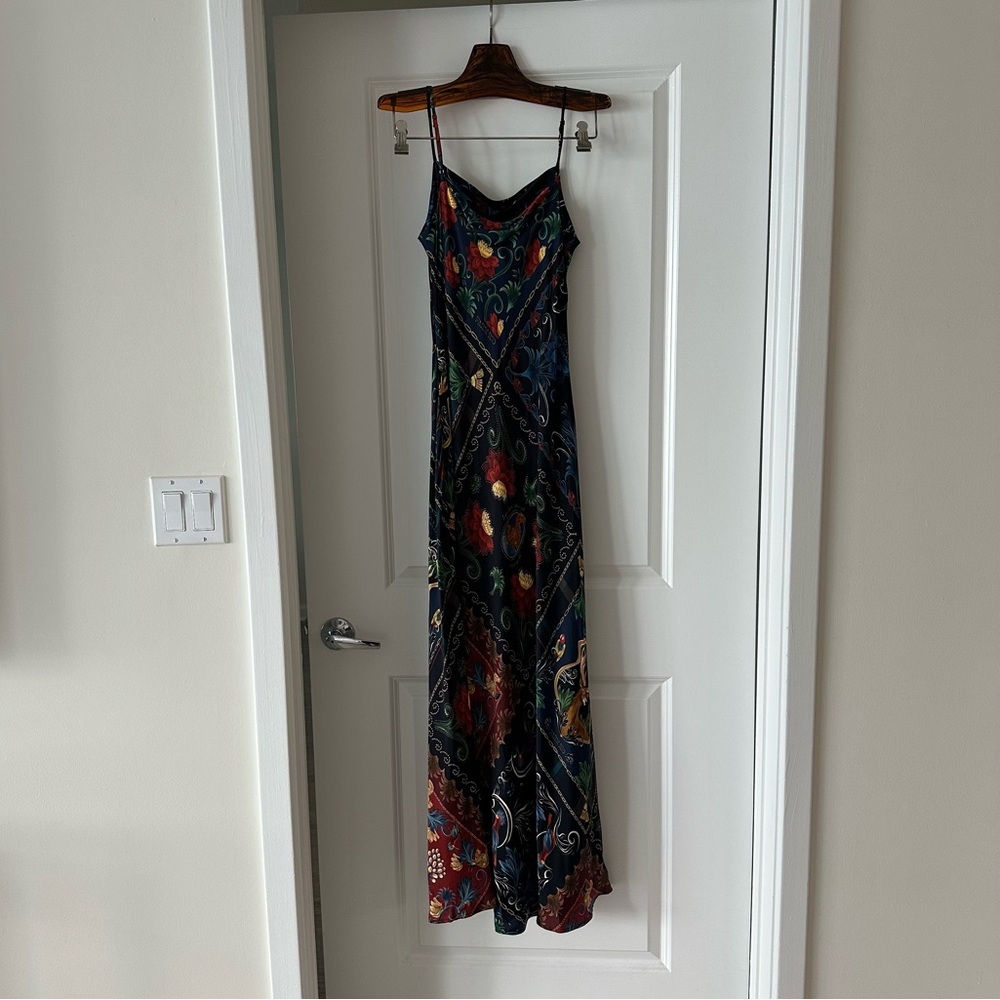 Farm Rio Black Mixed Arabesque Scarves Sleeveless Maxi Dress - Picture 8 of 9